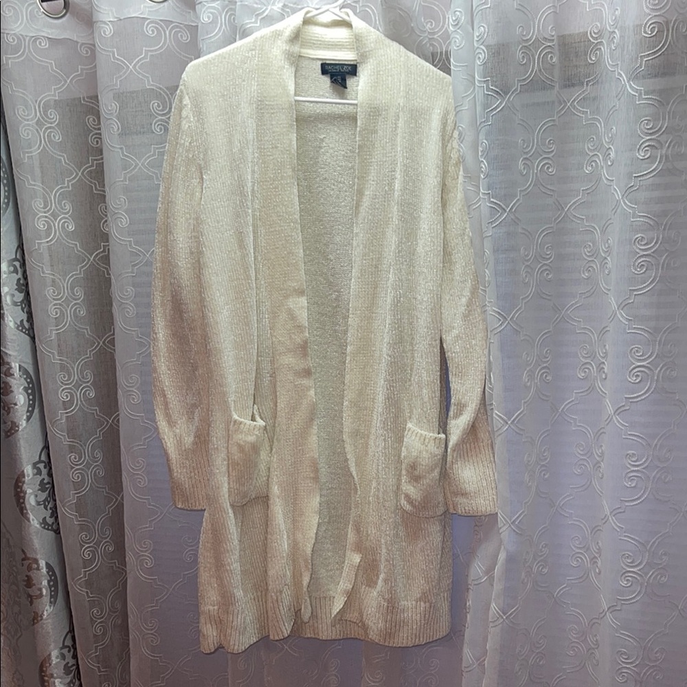 Elegant Cream Open-Front Sweater